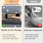 Inflatable Toddler Air Mattress with Built-in Pump - 67 Inches Safety Four Side Inflatable Toddler Travel Bed - Portable Toddler Bed for Outdoor Camping - Easy to Inflate, Deflate and Clean, Grey