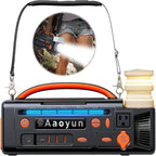 Portable Power Station 300W, 296Wh Solar Generator with 100W USB-C In/Output, Night Light & LED Flashlight, Compact Camping Battery with Strap for Outdoor CPAP Home Backup Emergency