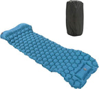 Camping Sleeping Pad Mat Foot Press Inflatable Cushion Mattress, Durably 40D Nylon TPU Laminate, Lightweight 700g, Compact Folding Size for Tent Hiking Travel (Peacock Blue)