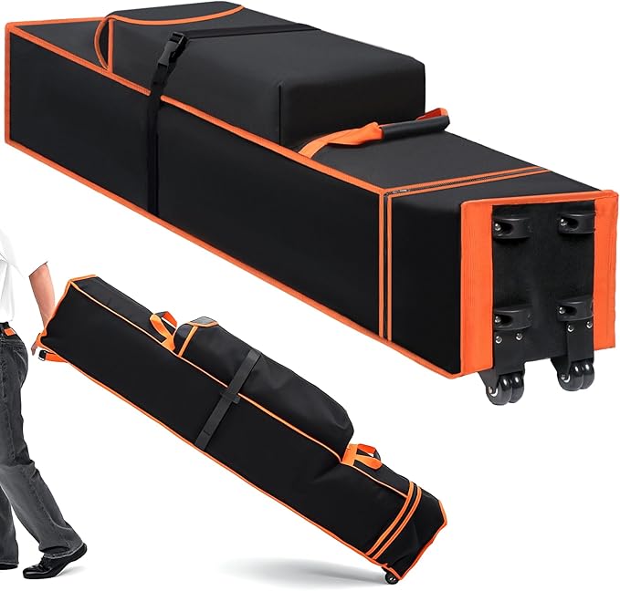 Heavy Duty Canopy Bag Replacement, Large Tent Storage Bag with Roller Wheels 52X10X10in, 800D Oxford Fabric Pop Up Canopy Replacement Parts