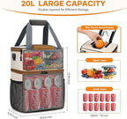 Maelstrom Lunch Box for Women, 20L Insulated Lunch Bag Men, Leakproof Double Deck Cooler Bag, Soft Lunch Cooler with Quick Access Flip-Top Lid for Work, Beach,Travel, Camping