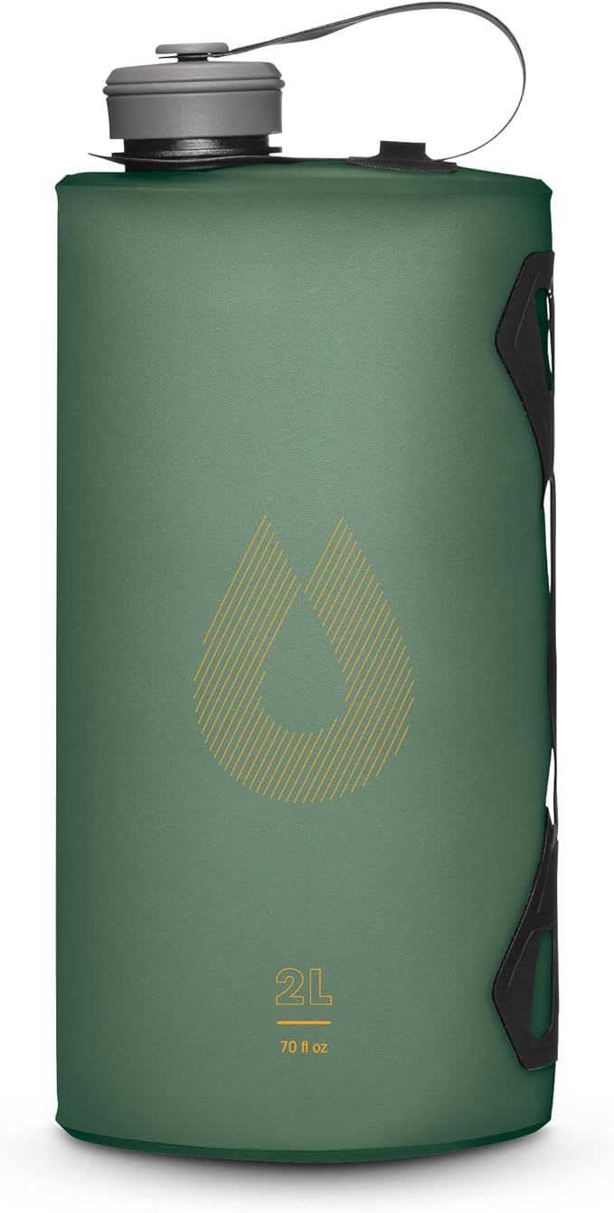 HydraPak Seeker - Collapsible Camping Water Storage (2L) - BPA & PVC Free, Hydration Reservoir Bag, Leak Proof - Sage Green