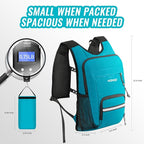 10L Small Hiking Backpack For Women Men, Lightweight Travel Packable Back Pack, Foldable Camping Hiking Daypack With Vest-style and Touchscreen Phone Pocket (Lake Green)