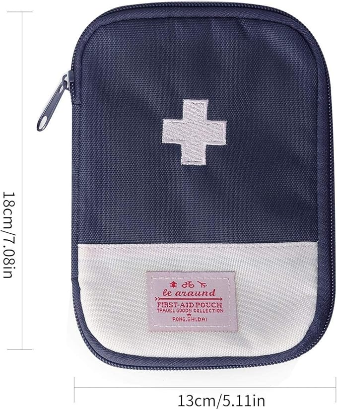 JIAKAI 2 Packs First Aid Bag,Empty First Aid Pouch,Mini Portable Medical Bag for Outdoor Camping Hiking Travel Emergency，Multifunction Emergency Medicine Storage Bag-7x5 inch