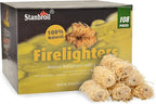 Stanbroil 108 pcs Fire Starters, Natural Charcoal Fire Starters Super Fast Lighting Perfect for Barbecue Grills, Smokers, Wood Stove, Campfires and Outdoor Fireplaces