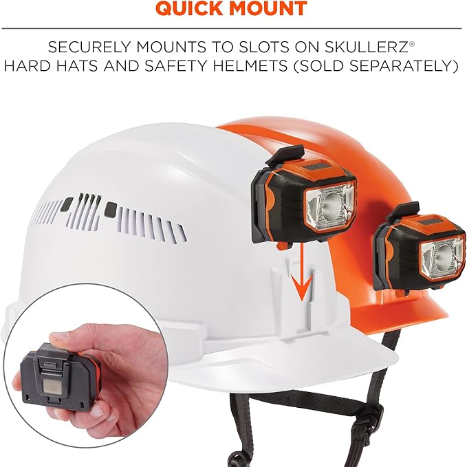 Ergodyne - 60191 Hard Hat Headlamp, Skullerz 8981, Orange