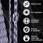 TECEUM 5/32" Paracord Rope 1000 – 1000ft / 200ft / 100ft / 50ft – Tactical Parachute Cord 4mm – 45+ Colors – Nylon String for Survival & Camping Gear – Stripe Cord for Survival – Utility Rope