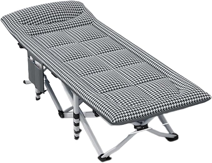 Portable Folding Camping Cot, Camping Cot with Thick Pad, Outdoor Portable Folding Lounge Chair Sleeping Cots Bed, Perfect for Camping, Pool, Beach,D