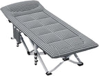 Portable Folding Camping Cot, Camping Cot with Thick Pad, Outdoor Portable Folding Lounge Chair Sleeping Cots Bed, Perfect for Camping, Pool, Beach,D