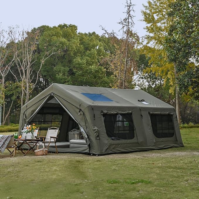 MC TOMOUNT Inflatable Tents for Camping, 6/8/10 Person Large Family Blow Up Camping Tent with Hand Pump, Easy Setup Air Glamping Tent for Outdoor Picnic Party