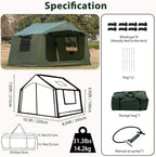 Inflatable Camping Tent with Hand Pump Waterproof Outdoor Blow up Tent 2-8 Person Oxford 4 Season Glamping Air Tent Cabin House with Mesh Windows & Door