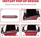 9-IN-1 Collapsible BBQ Prep Tub with Cutting Board, Portable Grill Prep Station with Side Brackets, Lids, Knives, Meat Claws and Drain Rack, Space-Saving for Kitchen, RV, Camping, Red