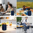 BEIMILY Mini Insulated Lunch Bag for Women Men,Portable Refrigerated Lunch Box,Soft Insulated Tote Cooler Bag for Work Camping Hiking Picnic with Comfort Handle and Removable Hand Strap,Dark Blue