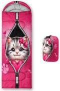 AILONEN Kawaii Panda Sleeping Bags,Lightweight & Waterproof,3 Season Warm & Cool Weather,Dreamy Purple Flower Animal Themed Sleeping Bags for Boys,Girls,Kids,Adults Travelling,Outdoors