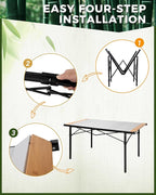 KingCamp Camping Table Folding Portable Table Aluminum Roll Up Lightweight Foldable Large Camp Table for Indoor Outdoor Picnic Backyard, 53.5"X27.5"