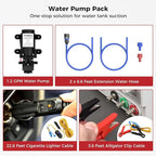 CAMPLUX Portable Propane Water Heater & Pump Kit, 1.32 GPM Tankless Gas Shower System with 12V Pump, Long Power Cables & Extension Hoses, Instant Hot Water for Off-Grid Camping, RV, AY132P43, White