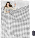 100% Cotton Sleeping Bag Liner with Full Length Zipper on 3 Sides; Single/Double Adult Sleep Sack for Travel & Camping, Multifunctional Travel Sheets (Unzipped 87”x87”) for Hotel, Lightweight