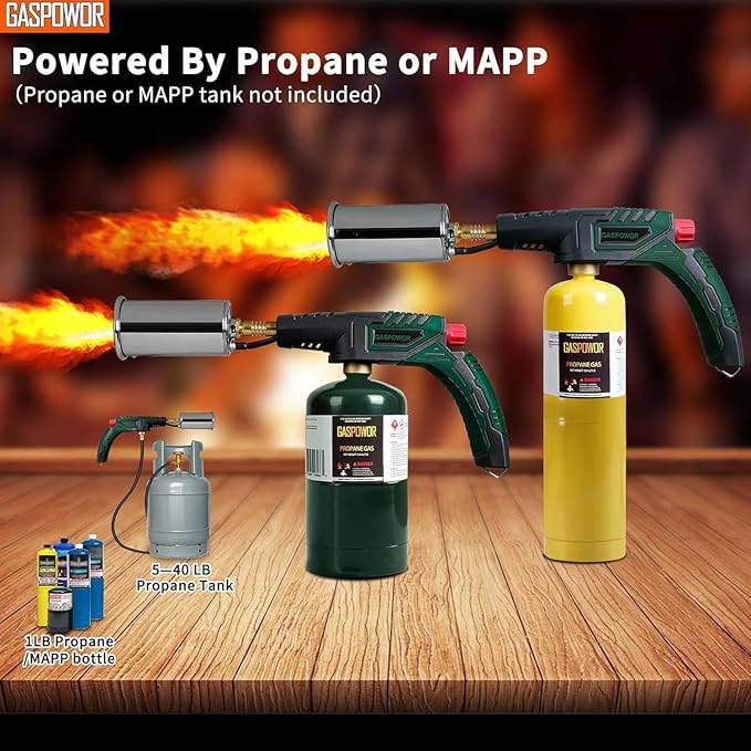 POWERFUL Grill Torch Charcoal Starter, Propane Searing Torch, Charcoal Lighter, Fire Starter, Sous Vide,Kitchen Lighter, BBQ Grill Torch Gun, Cooking Torch (Fuel Not Included)