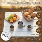 Giantex Folding Roll-up Camping Table, Outdoor Lightweight Aluminium Table for 4, Portable Square Table with Carry Bag for Picnic, Hiking, BBQ, Beach, Tailgating (28"x28"x27.5",Silver)