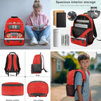 Backpack for Boys with Lunch Box Fire Engine Elementary School Backpack for Boys Large Capacity 4-in-1 Set for Primary Kids Casual Daypack Tote Bags