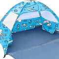 Ocean World 3-4 Person Family and Baby Beach Tent – Cool Beach Essentials for Shade, UPF 50+ UV Protection and PU800 Waterproof, Portable Pop Up Sun Shade Cabana Shelter for Kids and Toddlers,