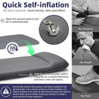 INVOKER Camping Sleeping Pad 3.15” Memory Foam Fast Self Inflating Insulated Durable Camping Mat Air Mattress with Pillow，for Tent, Traveling, Car, Camping, Grey