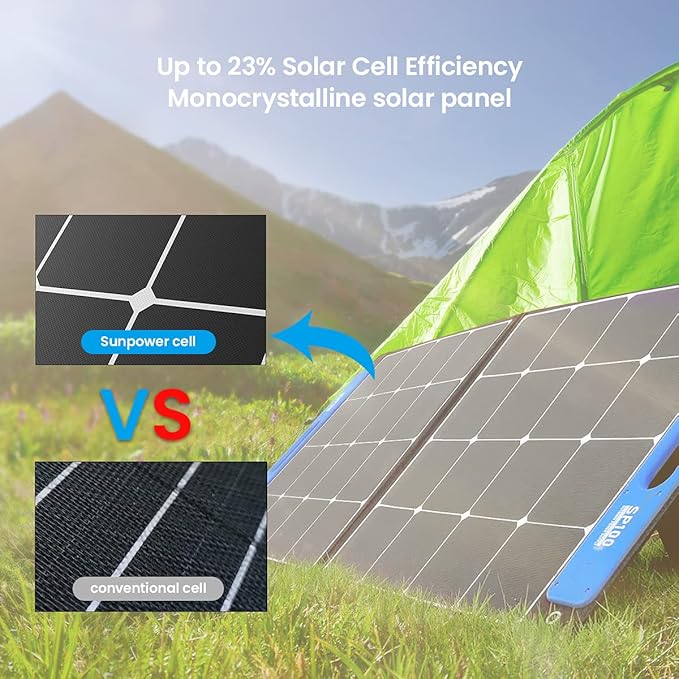 XTAR SP100 100w Solar Panel, Portable Solar Panel Solar Power, Foldable Solar Panel with Independent Charger, Solar Power Panel for Power Station Solar Generator RV Solar Camping 1Pack-1