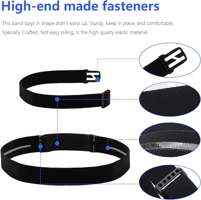 Elastic Headlamp Strap Replacement Headband, fit for Most Headlamps Black Diamond Petzl Princeton Tec Energizer Pelican Silva Fenix Headlamps 1”Width Comfortable Band, Fastening Does Not Fall -2 Pack