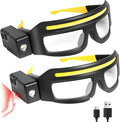 LED Headlight Glasses Rechargeable Headlight Glasses with Motion Sensor & Touch Control, Adjustable Safety Eyewear