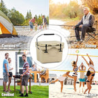 Goplus 16 Quart Cooler, 24-Can Capacity Ice Chest with 2 Cup Holders, 3-5 Days Ice Retention, Portable Insulated Ice Box for Camping, Fishing Outdoor Activities