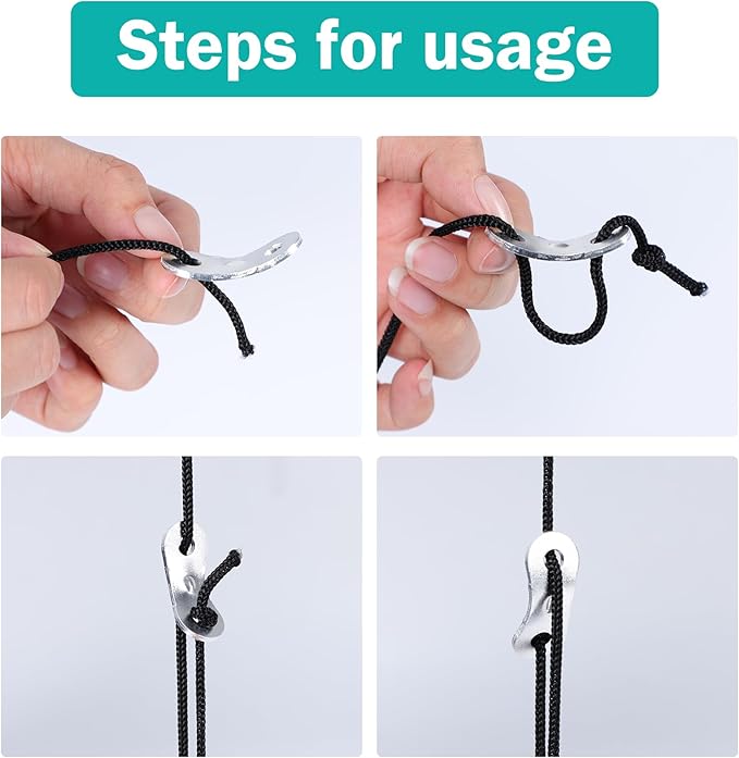 uxcell 12PCS Aluminum Alloy Guyline Rope Tensioner, Adjustable Cord Adjuster Tent Tensioners for Camping Accessories, Guy Line Adjusters Wind Rope Buckle for Outdoor Hiking Silver Tone