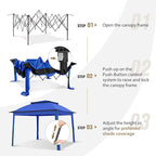 COOS BAY Pop up Gazebo 11x11, Instant Canopy Tent with Mesh Netting, Patio Gazebo with 121 Square Feet of Shade, 4 Weight Bags Included, Blue