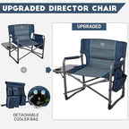 Timber Ridge XXL Directors Chair, 600lbs Capacity Heavy Duty Folding Camping Chair with Side Table & Insulated Pocket, Oversized Portable Chair with Carry Strap