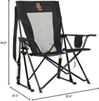 GCI Outdoor Comfort Pro Rocker Camping Chair | Portable Folding Rocking Chair with Durable Armrests & Drink Holder | Official Collegiate Licensed Sideline Sports Chair | USC Trojans