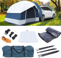Car/Floor Mounted Tent, Double Door Foldable Car Camping SUV Tents Attachment for Camping Portable SUV Rooftop Tents Vehicle-Mounted Tent for Car with 3 Fixing Straps & Storage Bags (Green)