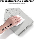 Tissue Box Cover for PU Leather, Modern Simple Solid Color Holder Square Tissue Bag, Ideal for Bathrooms,Office,Car,Outdoor Tent,Dining Table,5"X5"X5", Double Light Grey