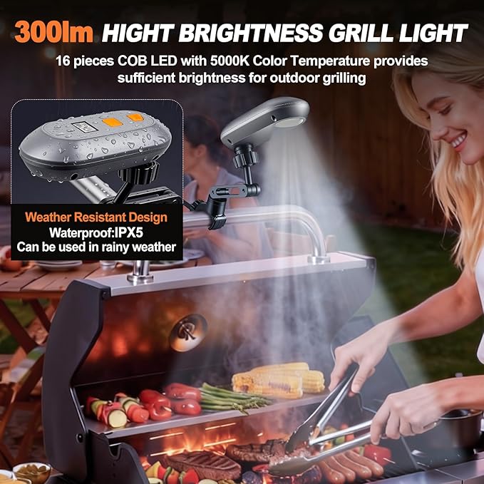 Grill Lights for Outdoor Grill with Rechargeable Battery for Blackstone Griddle and Weber Grill, Blackstone Griddle Accessories, BBQ Grilling Accessories for Outdoor Grill, Gifts for Men Dad