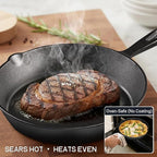 WANGYUANJI Cast Iron Skillet Set - 3-Piece (6/8/10 Inch) Uncoated Raw Iron Frying Pans - Traditional Heavy Duty Cookware for Oven, Grill, Campfire - Requires Seasoning for Natural Non-Stick