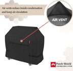 Porch Shield 50W x 24D x 46H inch Premium Gas Grill Cover Up to 48 inch, Waterproof and Fade Resistant 600D BBQ Covers for Weber, Brinkmann, Char-Broil and More, Black