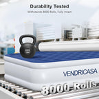 Queen Air Mattress with Built-in Pump, 18" Raised Inflatable Bed Blow Up Mattress, Comfort Portable Air Bed for Camping, Home Guests, Travel 690 lbs Max