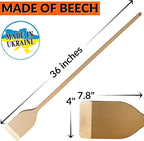 36-in Beech Heavy Duty Wooden Mixing Paddle - Made in Ukraine - Handle Long Stir for Cooking Cajun Crawfish Boil and Brewing Beer - Stirring Spatula for Brewing Mixing Grill Camping in Big Stock Pots