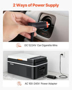VEVOR Car Refrigerator, DC 12/24V AC100-240V Compressor Electric Cooler, -4°F to 68°F Car Fridge with APP Control, 21 QT Cars Freezer for RVs, Campsites, Boats, Camping, Fishing, 60W Portable Freezer
