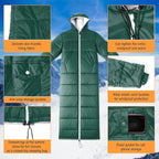 Macarrie Cold Weather Wearable Sleeping Bag for Adults with Sleeves and Hood 74 Inch Long 0 Degree Winter Weather Insulated Extreme Cold Sleeping Bag Coat for Camping Hiking Stadium