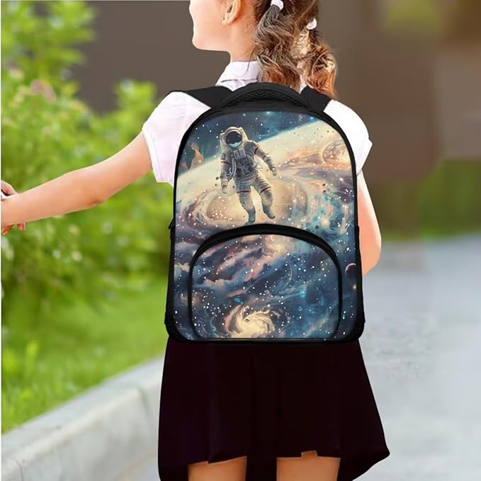 Astronaut Backpack for School Boys 6-7 Toddler School Backpack 3-4 Boys with Lunch Bag and Book Sleeve Casual Daypack Travel Rucksack for Kindergarten Students