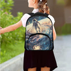 Astronaut Backpack for School Boys 6-7 Toddler School Backpack 3-4 Boys with Lunch Bag and Book Sleeve Casual Daypack Travel Rucksack for Kindergarten Students