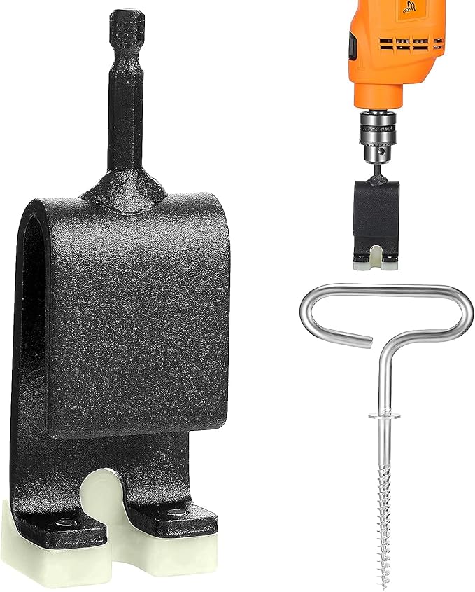 Hotop Universal ice Anchor Drill Adapter Tool ice Fishing Auger Anchor Drill bit Adapter Stake Heavy Duty Ground for Insert Sewing Tent Accessories