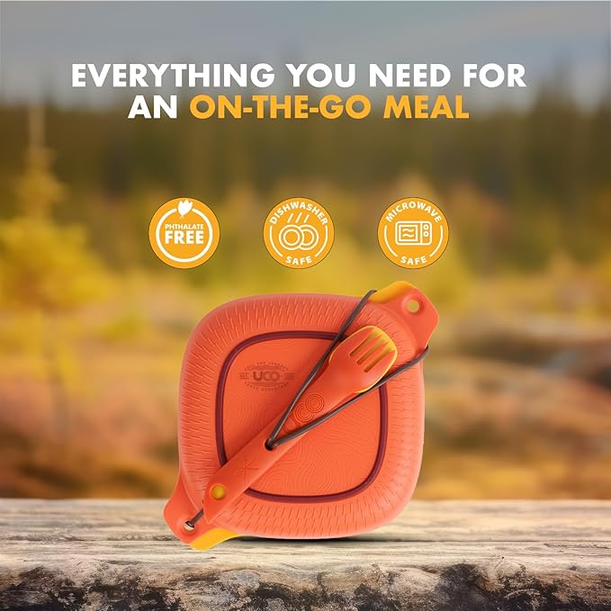 UCO 6-Piece Camping Mess Kit with Bowl, Plate, Collapsible Cup, and Switch Camping Spork