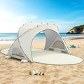 Beach Tent Sun Shelter, Beach Shade Tent with UPF50+ UV Protection, Sun Shelter for 1-3 Person, Beaches Shade with 2 Zippered Doors, Portable Tents for Camping Fishing, Beige