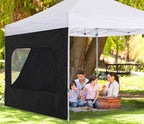 COOSHADE Instant Canopy SunWall 10x10 Canopy SideWall for Pop up Canopy Tent, 1 Pack Sidewall with Mesh Window Only, Black