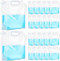 Zubebe 20 Pcs x 1.3 Gallon Water Container Bags Collapsible Emergency Container Bag 26 Gallon Freezable Bpa Free Food Grade Clear Plastic Storage Foldable Bottle for Camping Riding